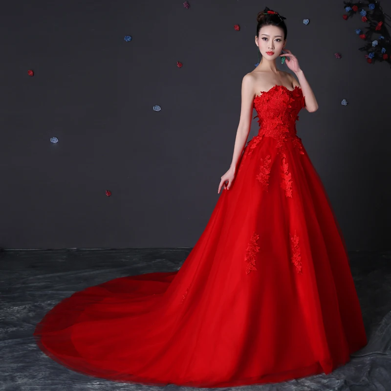modern red dress