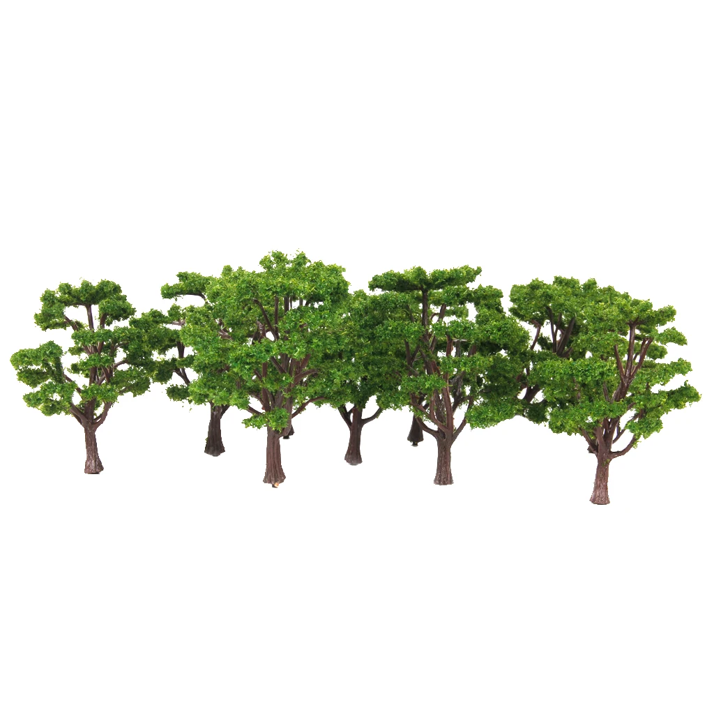 10Pcs Green Model Trees Train Railway Park Street Wargame Diorama Scenery Layout HO N Scale