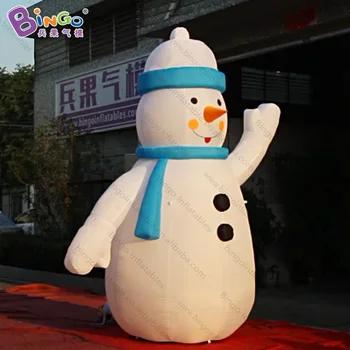 

FREE EXPRESS 3.5MH inflatable blue scarf snowman customized waving snowman balloon decoration toy for advert