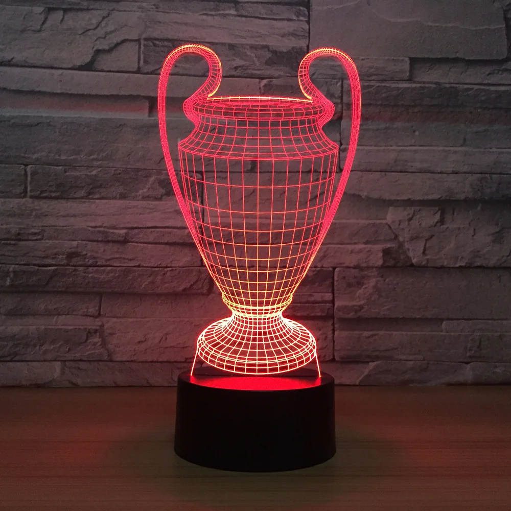 Футбол Кубка 3D лампа 7 цветов Изменение светодиодный ночник коснитесь кнопки USB Спальня сна Luminaria дропшиппинг друзей подарок