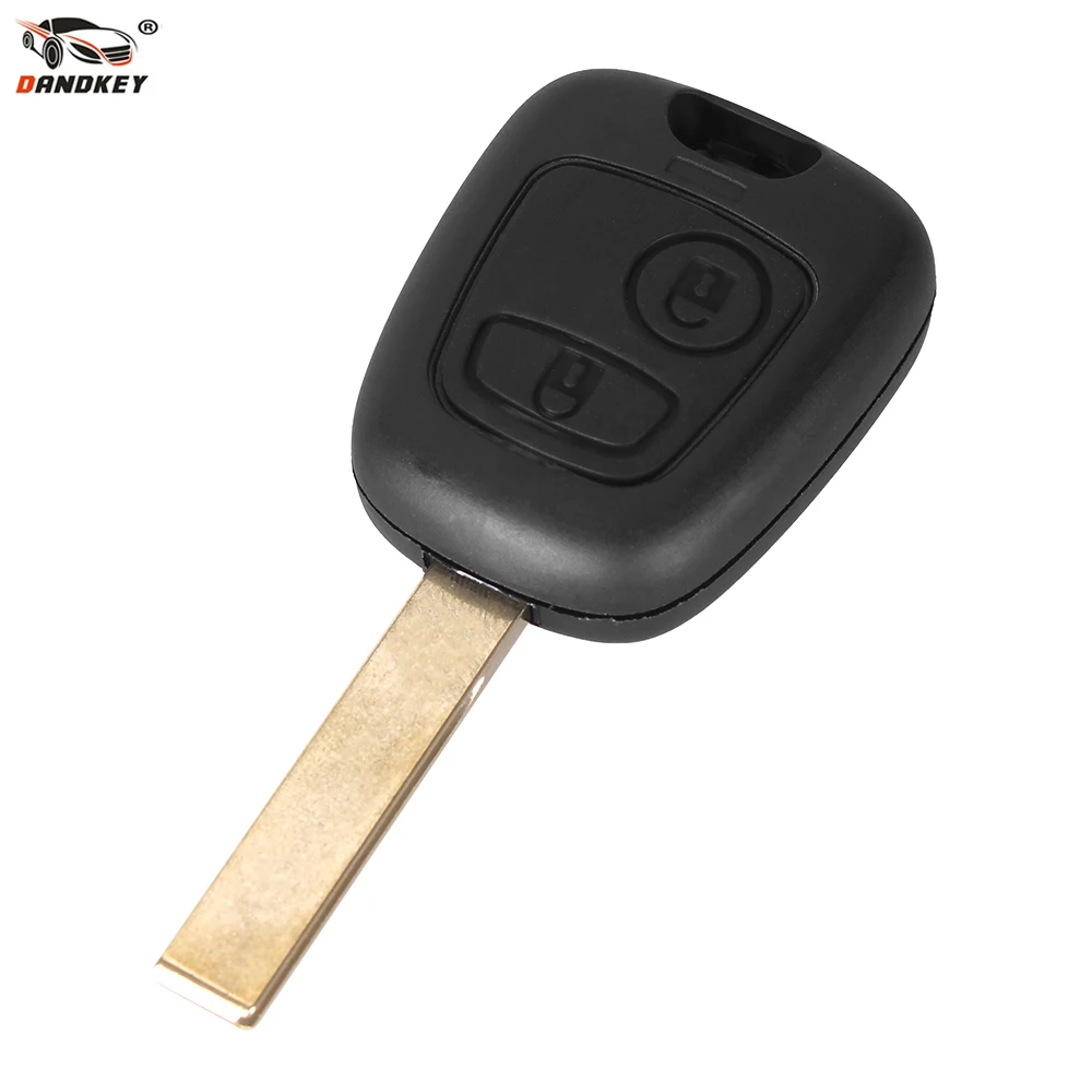 

DANDKEY For Peugeot 307 Car 2 Buttons Remote Key Shell Keys Fob Replacement Blank Key Cover Case With Groove