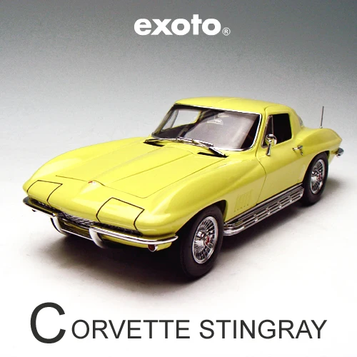 NEW 1/18 Exoto Diecast Car model Corvette Sting Ray Race car Yellow