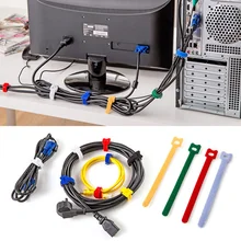 25 шт./лот, органайзер для стола, милый кот, цветная петля, кабельная стяжка, 15 см, нейлоновые ремни, органайзер, кабели, управление, Канцтовары, 5169