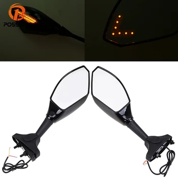 

POSSBAY Motorcycle Motorbike Handle Bar End Rearview Side Mirrorsfor Kawasaki Honda Suzuki Yamaha Cafe Racer Mirrors Turn Signal