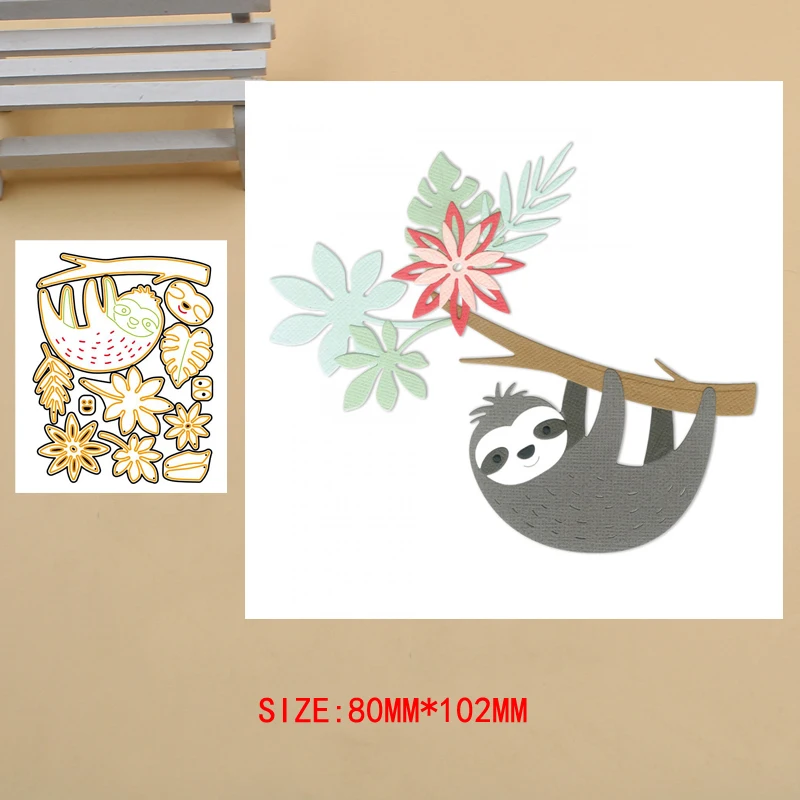 

Sloth climbing tree Metal Cutting Dies Craft Album Dies Scrapbooking New 2019 Dies Cut Embossing Stencils Paper Cards Making