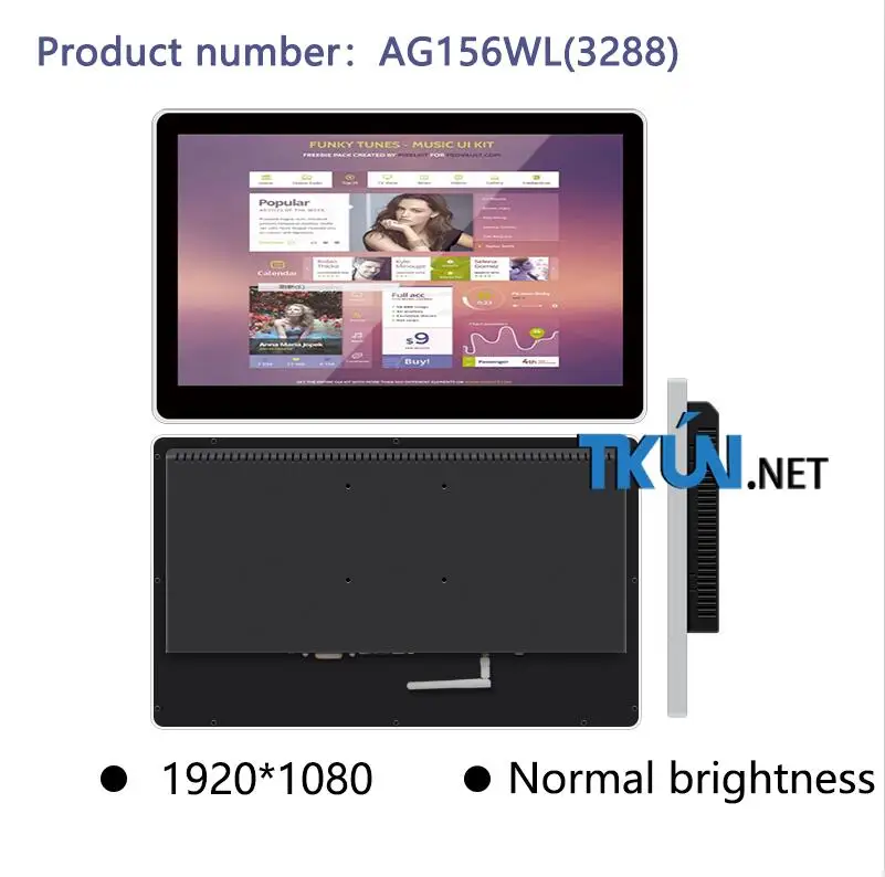TKUN 15,6 дюймов емкостный мультитач все-в-одном машина, android все-в-одном. Промышленный Класс дисплея AG156WL AG156WL 3288 - Цвет: 15.6 conventional