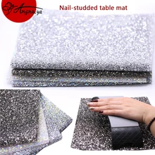 ANGNYA 1 шт. Роскошный велюровый полностью бриллиантовый Настольный коврик/Роскошный высококлассный дизайн ногтей подушки для рук держатель лака для ногтей мягкая подставка для рук