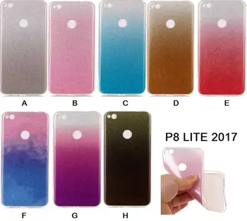 

100pcs/lot Fashion Glitter Bling TPU Phone Case For Huawei P8 P9 P10 Lite 2017