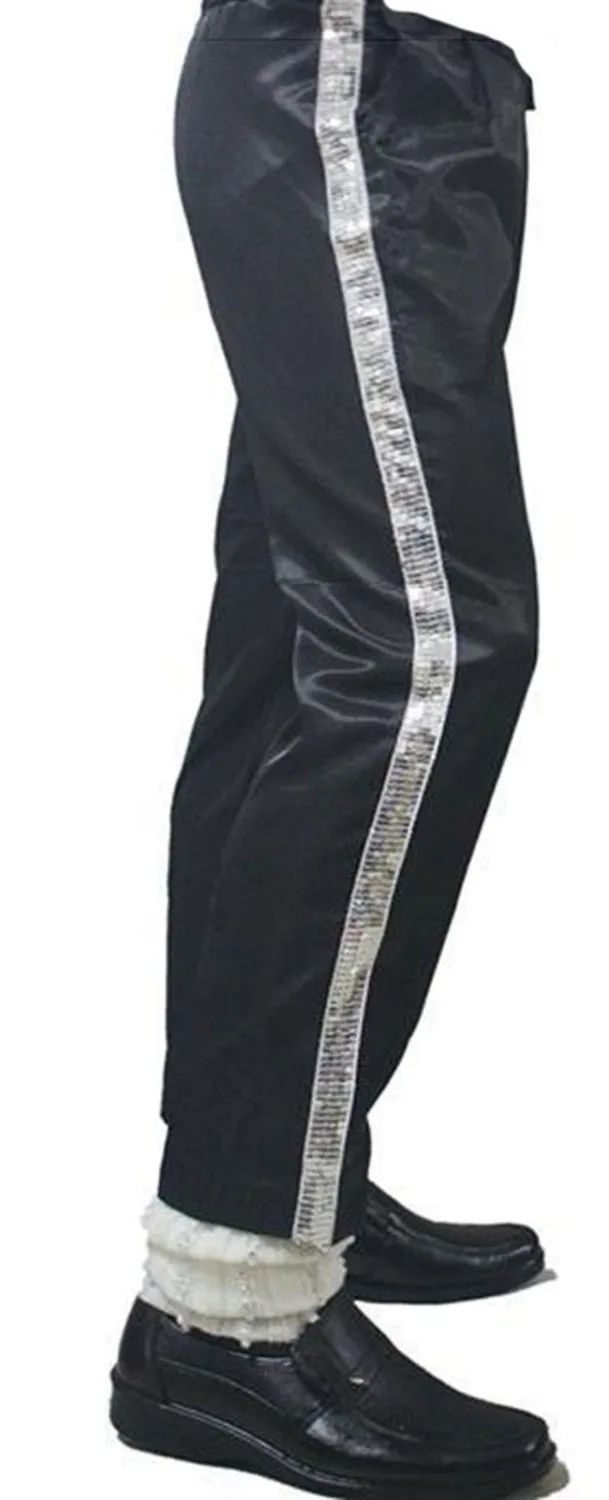 MJ Майкл Джексон Серебристые Прямые повседневные полосатые брюки Billie Ptachwork с блестками длиной до щиколотки 4XS-4XL