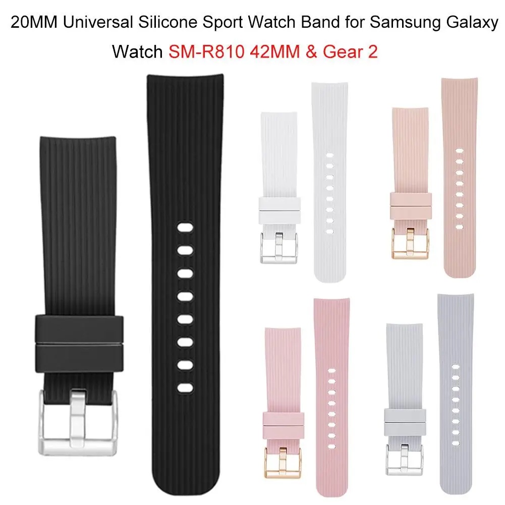 20 мм спортивный силиконовый ремешок для Samsung Galaxy Watch SM R810 42 & Gear 2 Huami Amazfit Bip/Amazfit