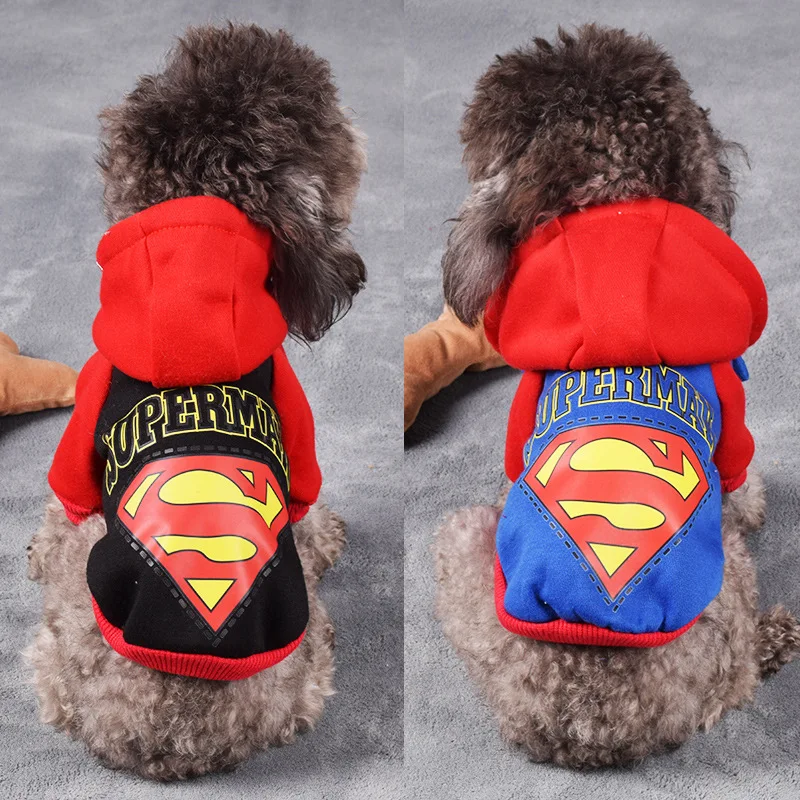 

Pet Cat Dog Coat Superhero Costume Superman Puppy Pet Hoodie Coat Small Dog Clothes Dog Winter Clothes Pet Supplies