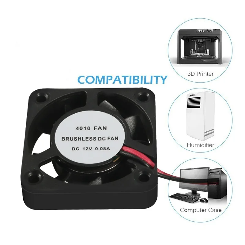 

NODEMCU LUA 40x40x10mm 4010 Fans DC 12V 24V Fans for Heat Sink Cooler for 3 D Printer Parts 4010 Cooling Fan Cooling Radiator