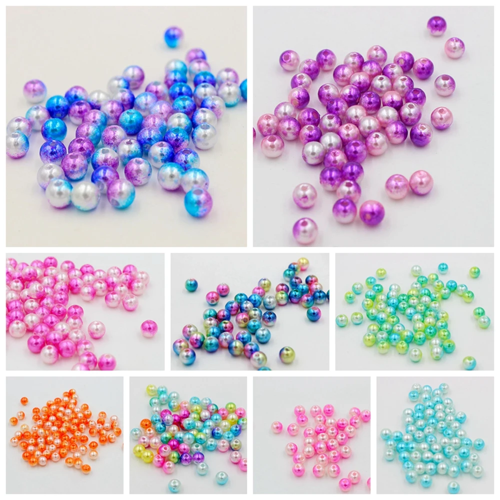 

New 6mm 300pcs Rainbow Color Mnay colors Round ABS Imitation Pearl Beads Loose Beads For Jewelry Making