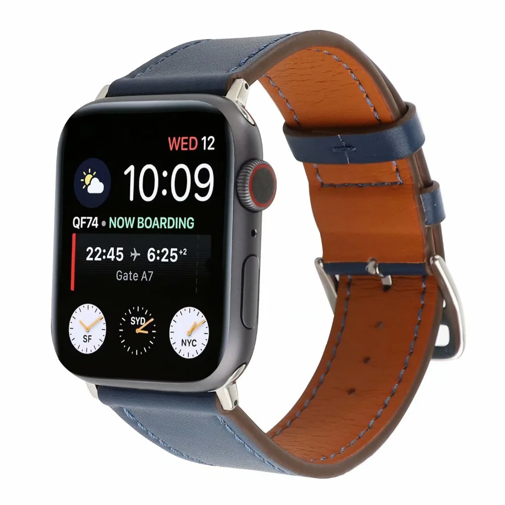 Ремешок из натуральной кожи для iWatch 5 4 3 2 1 сменный ремешок с классической пряжкой для часов Apple Watch 42 мм 38 мм 40 мм 44 мм