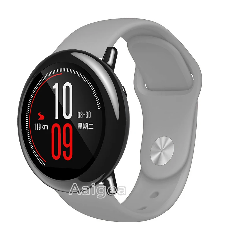 Цветной мягкий силиконовый ремешок для часов для Xiaomi Huami Amazfit Pace, умные часы, спортивный сменный Браслет, ремешок на запястье - Цвет ремешка: Серый