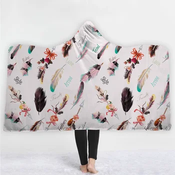 

Simple style blanket keep Warm soft comfortable Colorful feathers blanket twin full size best selling white bottom blanket