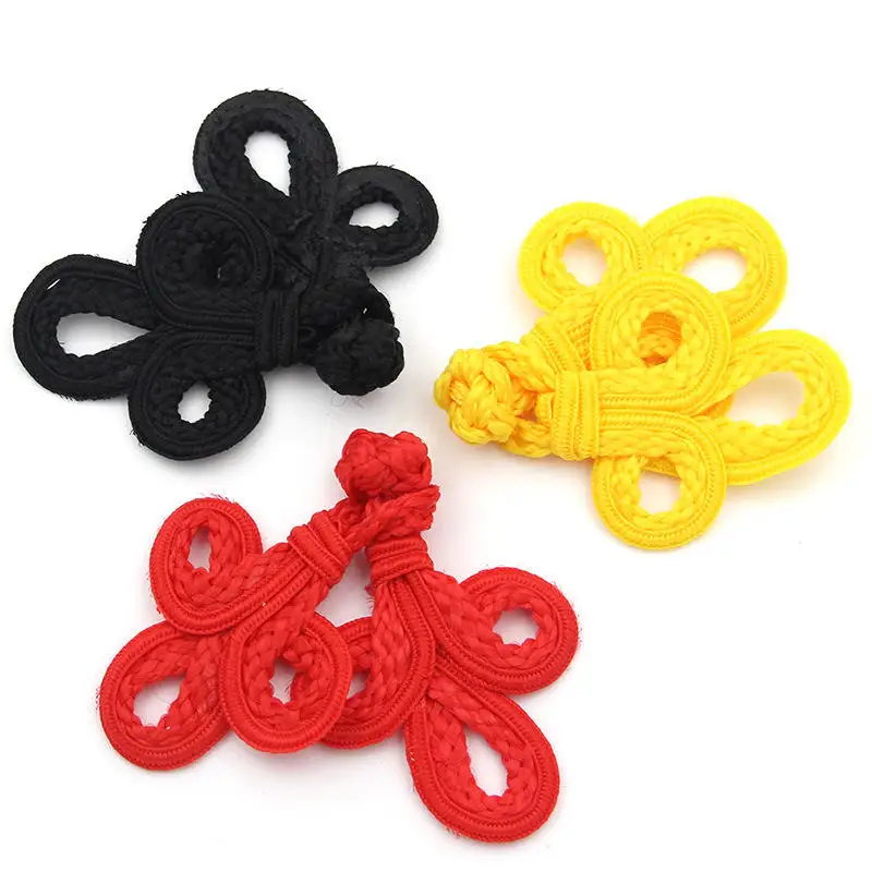 

DoreenBeads 1Pair Chinese Knot Buttons Handmade Button Leaf Pattern Cheongsam Tang Suit Sewing DIY About 14cm long 3Colors
