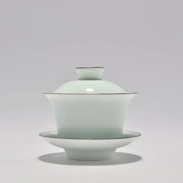 Special Price Brief Chinese Celadon Gaiwan Ceramic Pottery and Porcelain Tureen Cover bowl Kung Fu Tea Set Oolong TieKuanYin Gaiwan 150ml