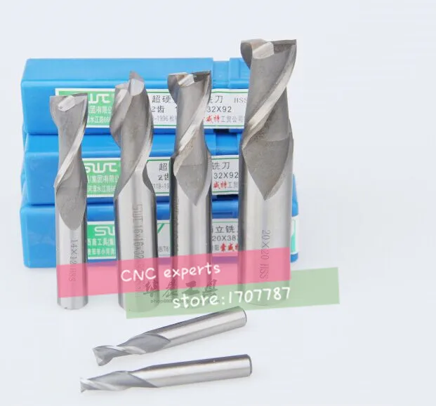 Free Shipping 5pcs/set 2F-6.5~10.0 HSS &amp Aluminium End Mill Cutter CNC Bit Milling Machinery tools Cutting tools.Lathe Tool |
