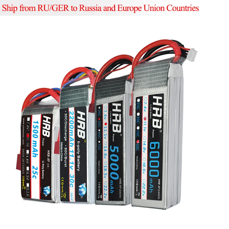 Online HRB Lipo 3S FPV 450 de 500 de la batería de 11,1 V 1500mAh 2200mAh 5000mAh 6000mAh 30C 45C 50C para Trex 450 fijo ala del helicóptero Quadcopter