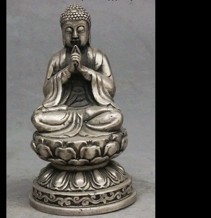 

wang67111607++Tibet Buddhism Silver Pray Sakyamuni Shakyamuni Amitabha Tathagata Buddha Statue