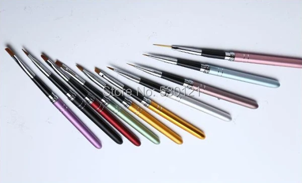 Free Shipping High Quality 10pcs/Set Colorful Nail Brush Nail Art Tools to Draw Nail Pattern on Nail