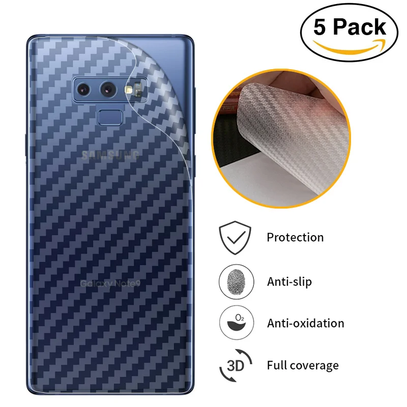 5 шт 3D задняя крышка из углеродного волокна Защитная для Samsung Galaxy Note 10 9 8 s9 + S8