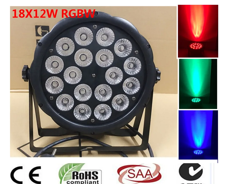 

New 18X12 W RGBW 4in1 16 Bit Dimming LED Lattine Par luce Della Fase Della Discoteca del DJ di Illuminazione DMX512 4/8CH