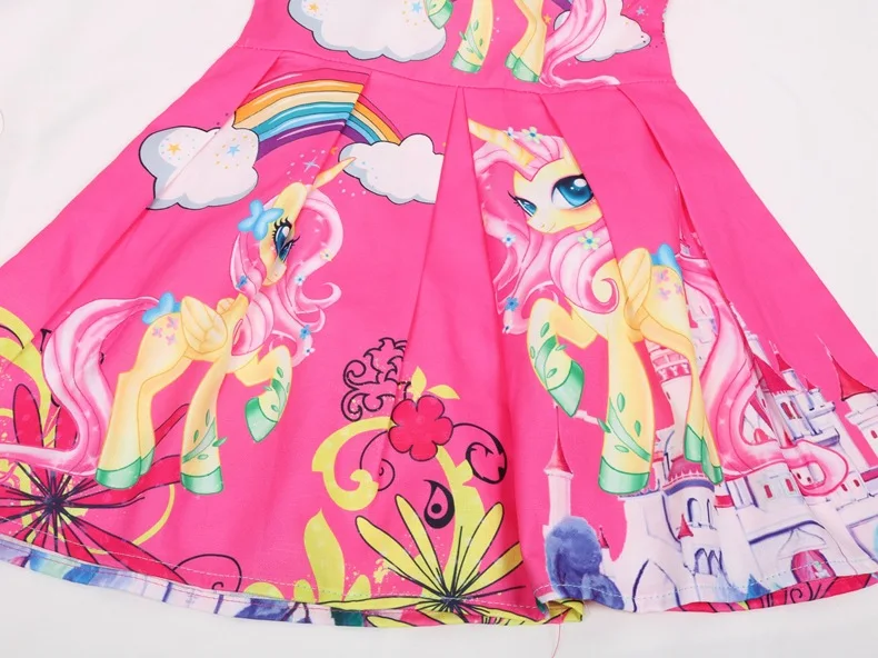 Платье для девочек летние платья с изображением Маленького Пони для девочек, праздничное платье подарок на день рождения, костюм платье принцессы одежда для детей от 2 до 8 лет