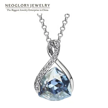 

Neoglory Austrian Crystal Rhinestone Love Waterdrop Necklaces & Pendant for Women Brand Fashion Jewelry Birthstone 2020 New JS4