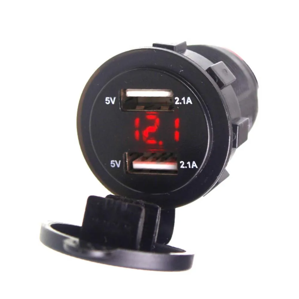 

12-24V USB Socket Motorcycle Boat USB Socket With Voltmeter Power Adapter Phone Car Charger Waterproof