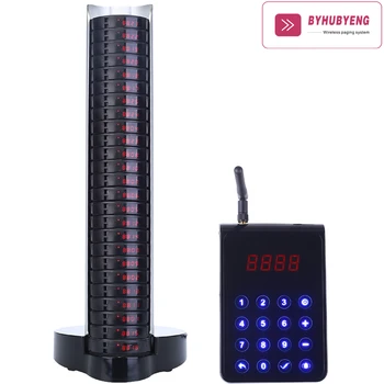 

BYHUBYENG Vibrating Coaster Pager Support 9999 Numbers Long Standby Time 25 pcs Pagers+1 Charging Base Calling Waiter System