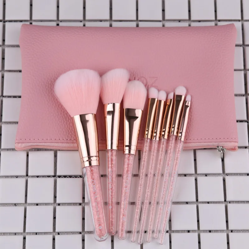 ZOREYA Essential Makeup Brush Blush Eye Brow Eye Shadow Blending Brushes For Daily Use Soft Synthetic Hair Crystal Cosmetic Tool