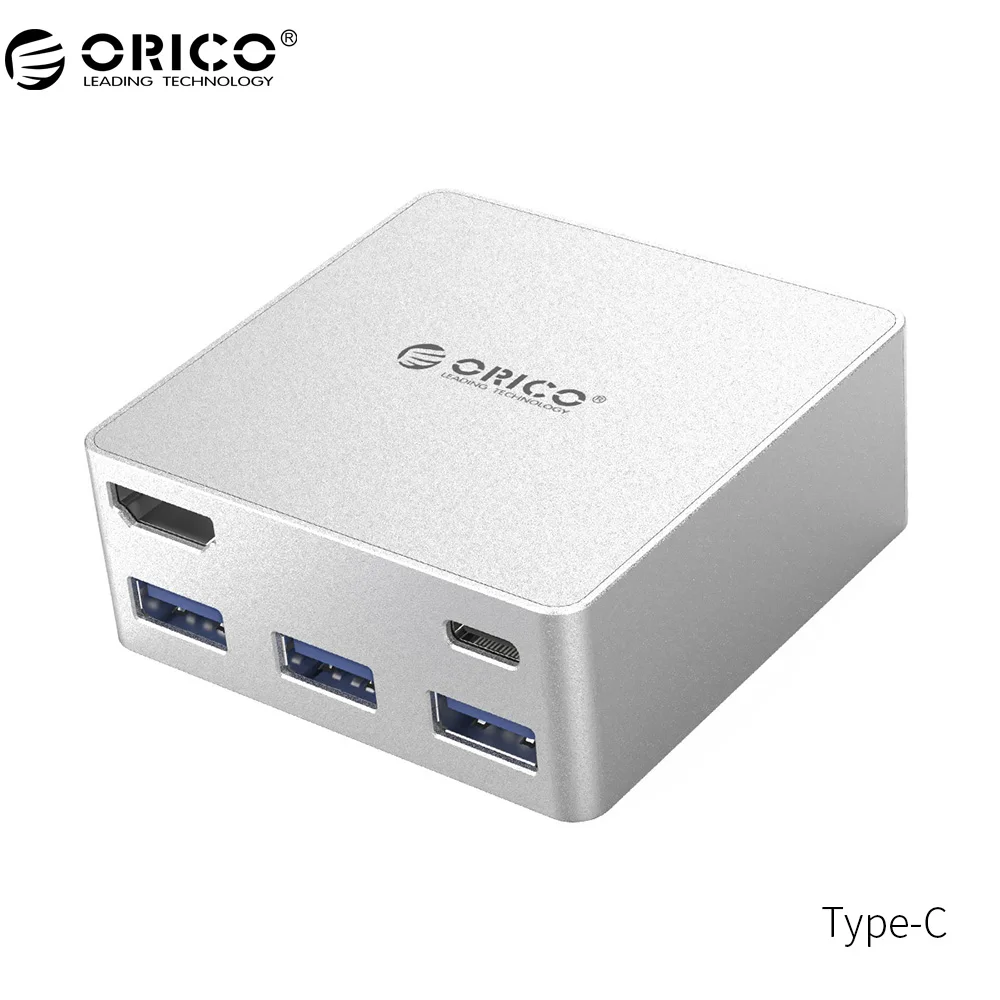 

ORICO CDHU3 Type-C HUB USB3.0 HDMI Aluminum Mini Docking Station Extend USB Type-c Port HUB PD Function for MacBook Pro-Silver