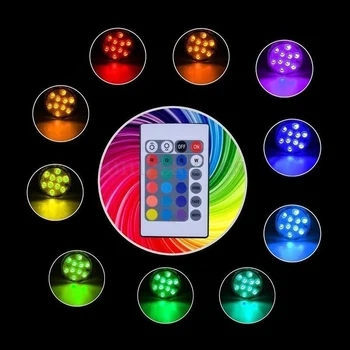

High 1/2/4/10pcs 10LED RGB Submersible Pond Light Swimming Pool Hot Tub SPA LED Lamp with IR Remote UEJ