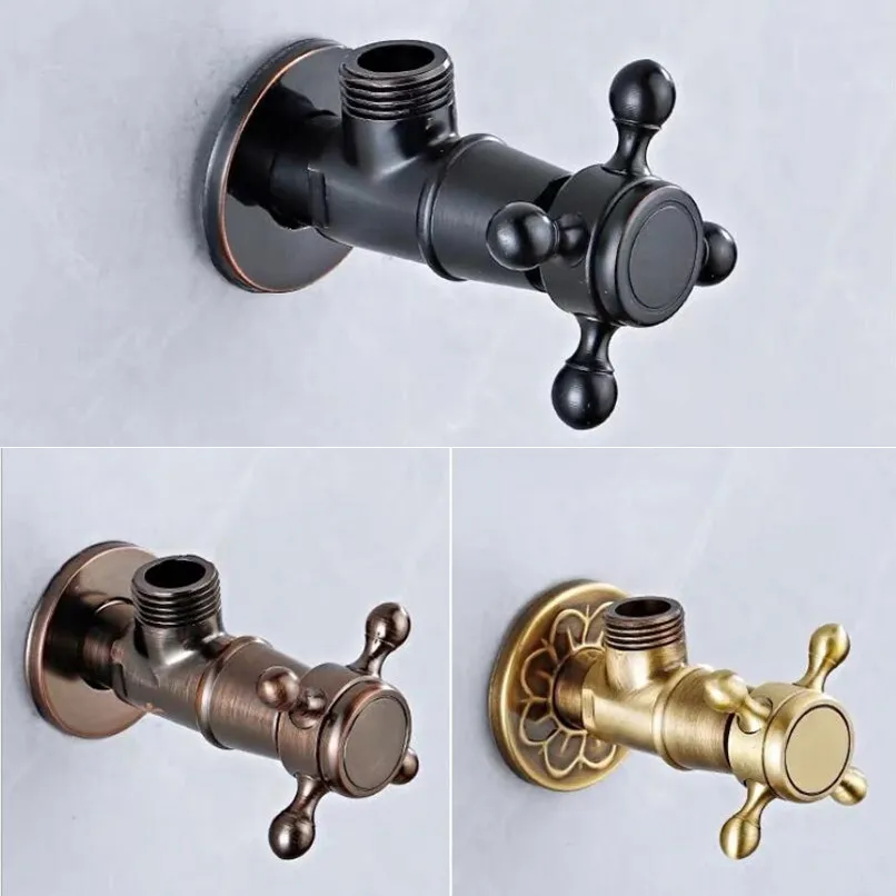 

G1/2*1/2 European Brass Triangle Valve Toilet Water Heater Hot And Cold Water Stop Valve Switch Household Faucet Angle Valve