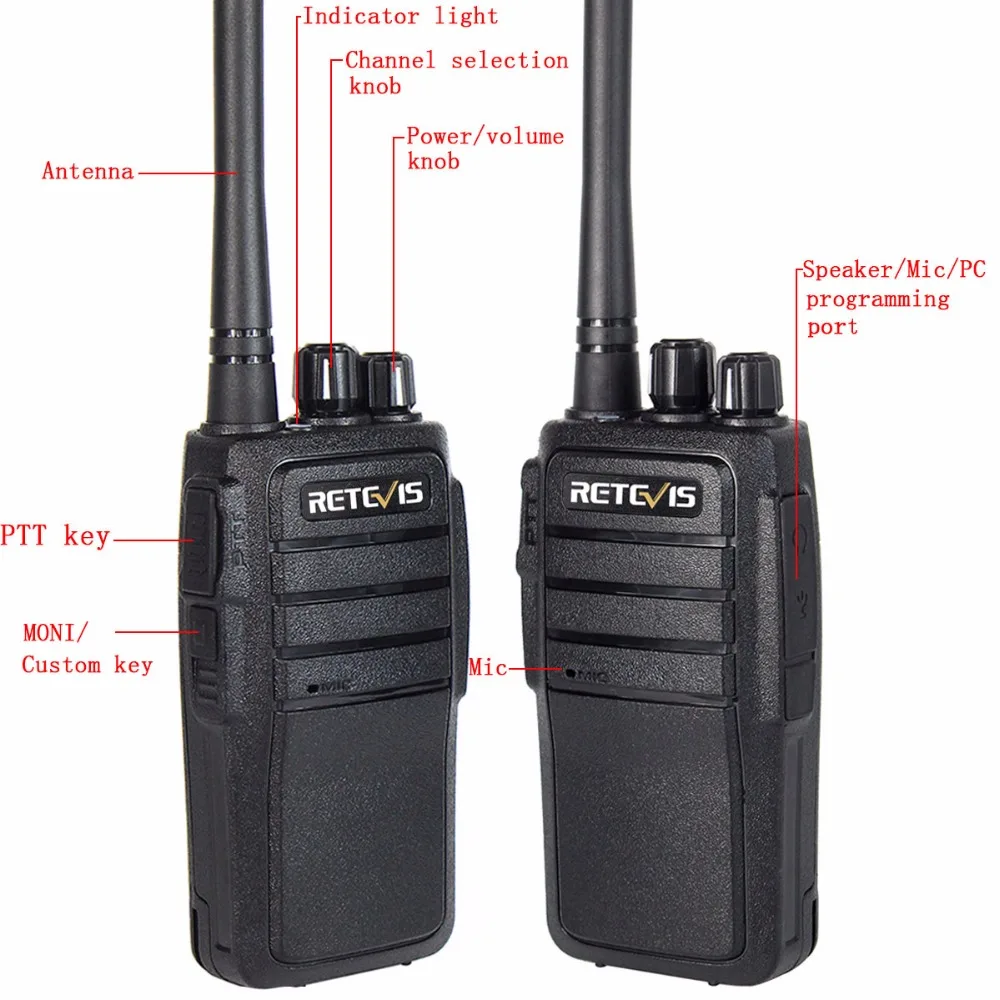 Wholesale Rugged Walkie Talkies 10pcs Retevis RT21 2.5W 1-3Km Range Scrambler Encryption For Factory/Warehouse/Construction site