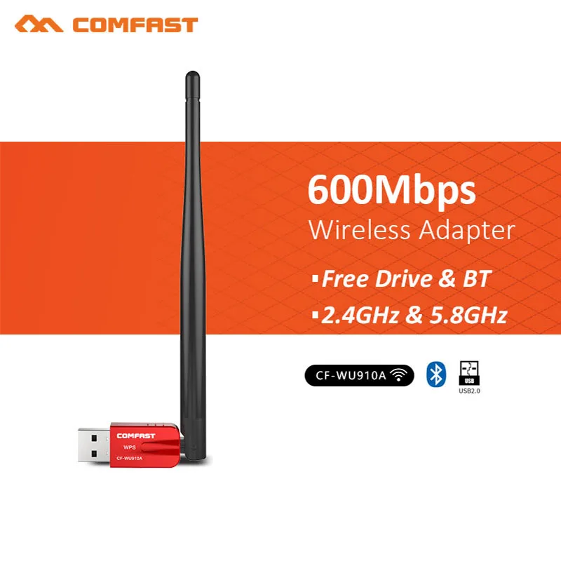 600 Мбит/с CF-WU910A двухдиапазонный wifi USB 802.11AC Бесплатный привод Wi-Fi приемник беспроводная сетевая карта Bluetooth 4. 2 адаптер 802.11ac