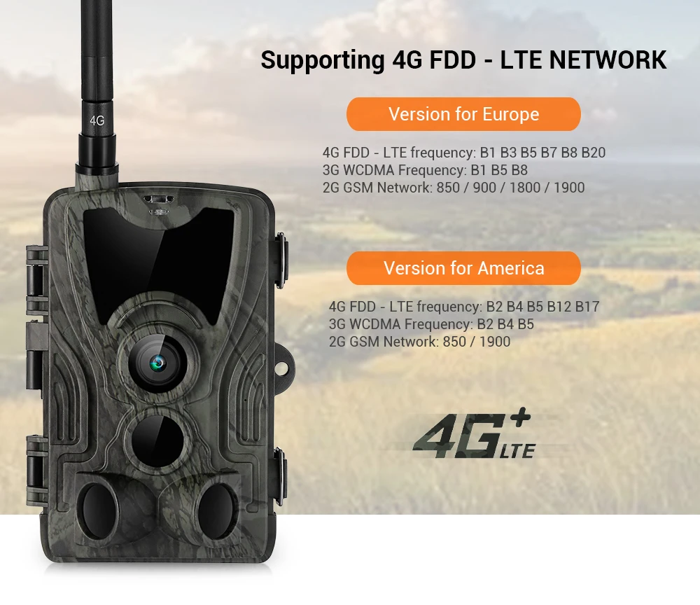 HC-801LTE 4G Многофункциональный водонепроницаемая охотничья камера 16MP 64 Гб отслеживания Камера IP65 ловушка 0,3 MMS/SMS/SMTP/FTP полевая камера