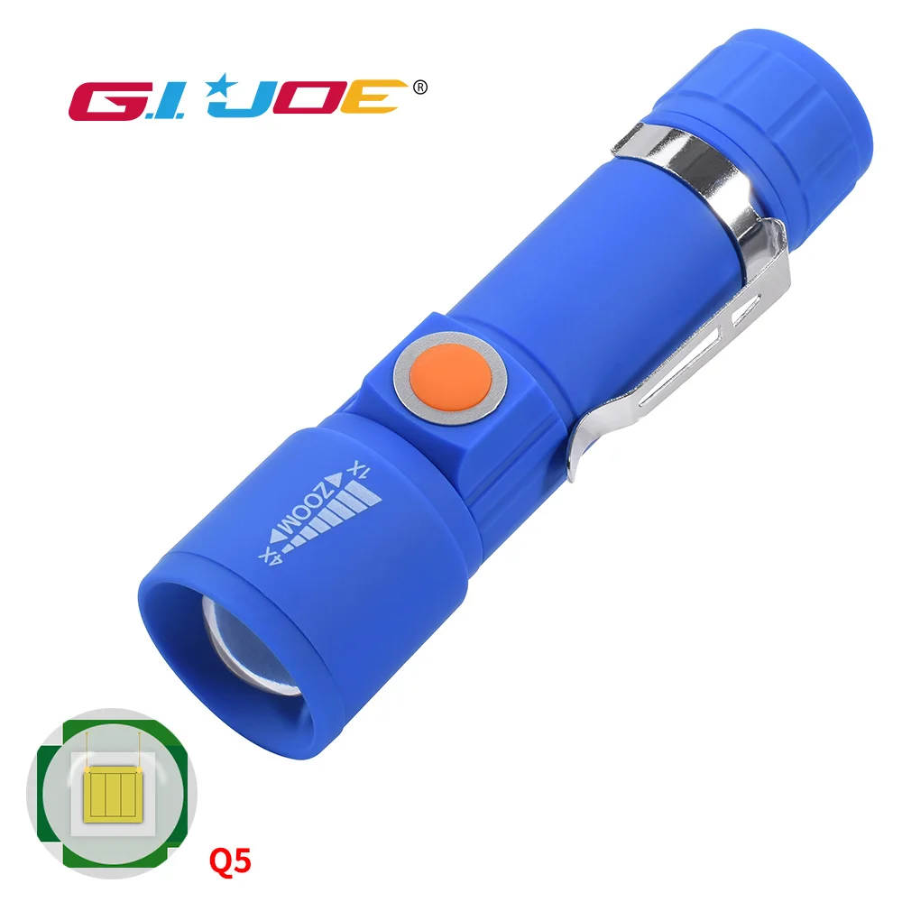 Светодиодный фонарик GIJOE с зарядкой от usb Q5 Фонарь 4 режимами практичный удобный