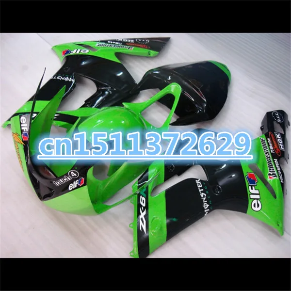 

Bo TOP quality Injection Fairings Kit For Kawasaki Ninja ZX6R 636 2003 2004 03 04 Nice Crazy Cool green black