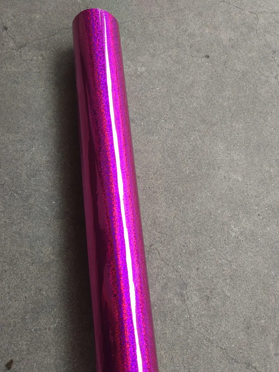 

Holographic foil deep pink color crystal pattern 046D hot stamping on paper or plastic 64cm x 120m