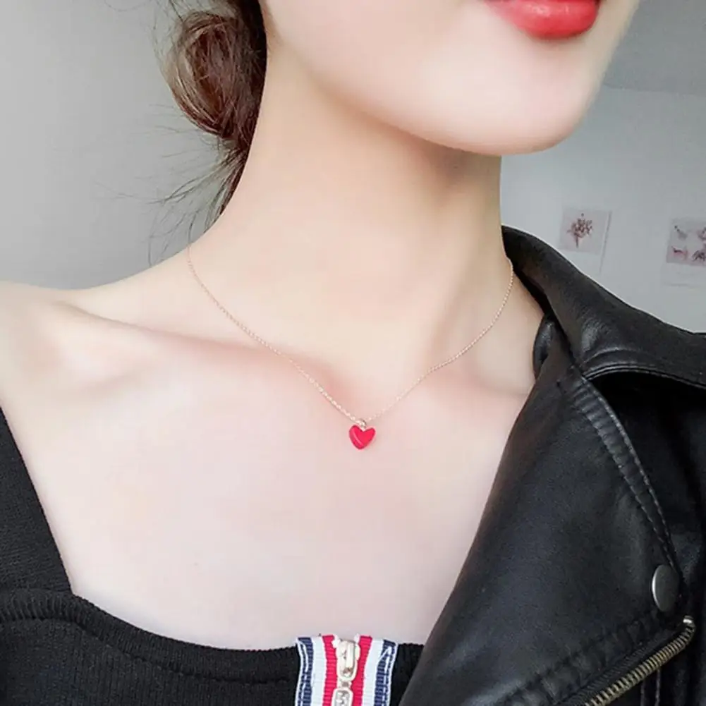 

Fashion Women Heart Shape Pendant Chain Necklace Party Jewelry Christmas Gift