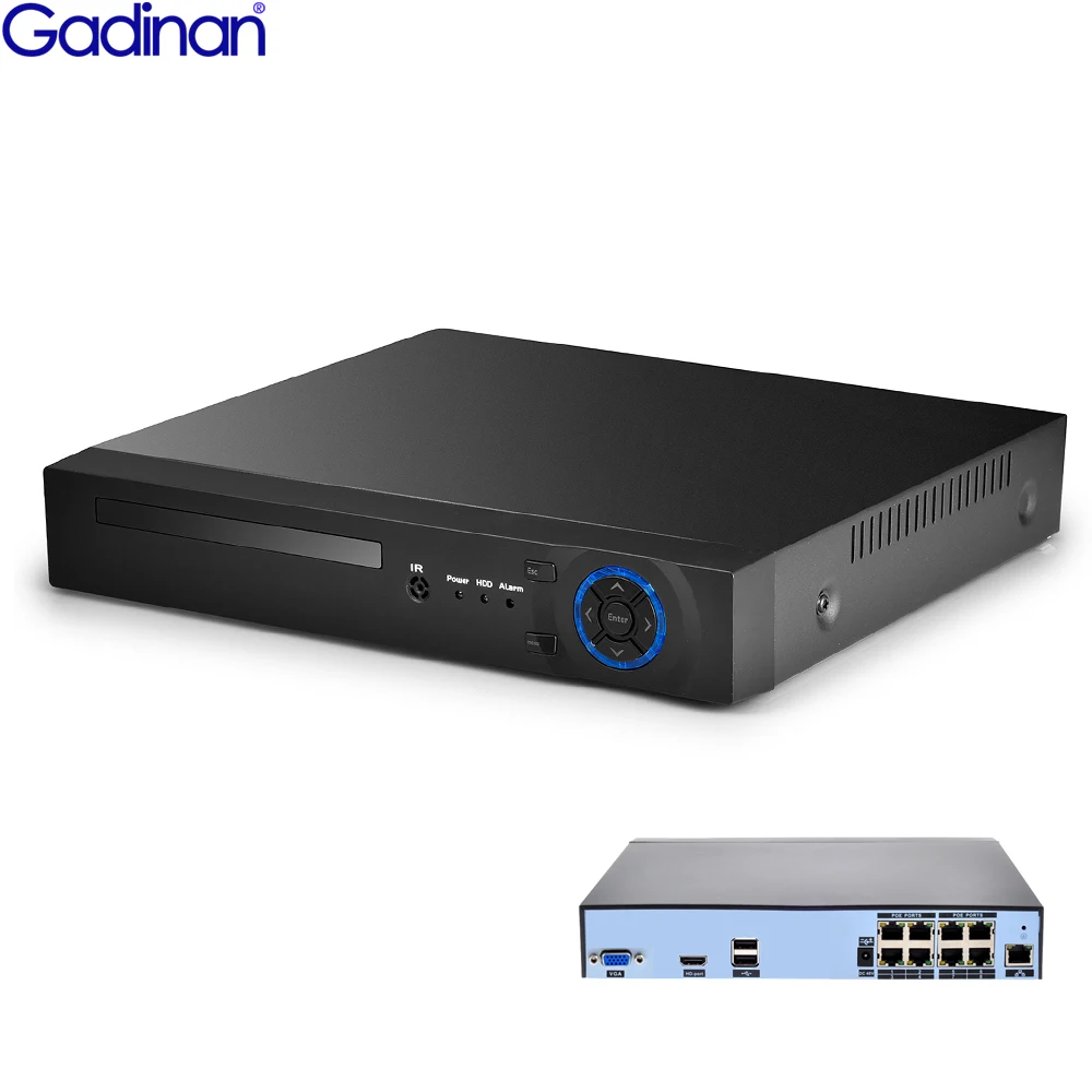 GADINAN 8CH 4MP/4CH 5MP H.265/H.264 48 V POE NVR комплект системы видеонаблюдения XMEYE 802.3af ONVIF сети