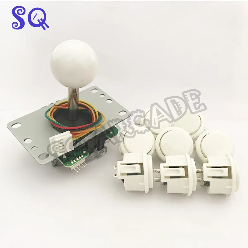 Sanwa JLF-TP-8YT 5pin Стикеры+ 8 OBSF-30 push Пуговицы для Аркады Джойстик DIY Наборы Запчасти