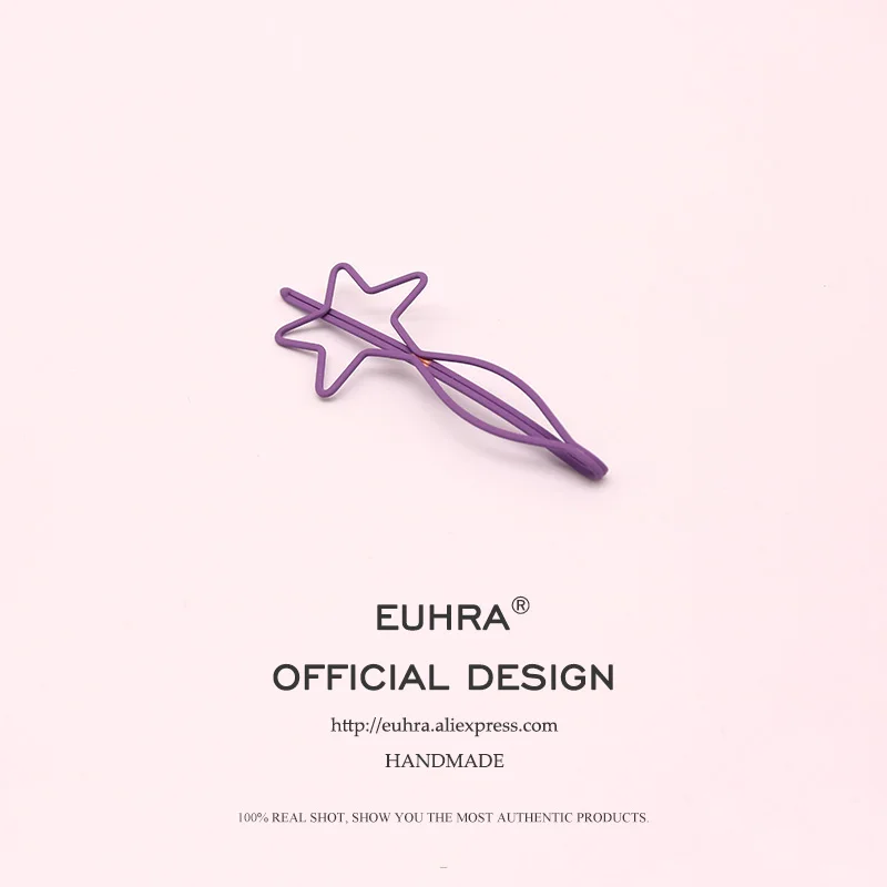 EUHRA/10 цветов, милые заколки для волос, заколки для волос с пятиконечной звездой, заколки для волос для девочек - Цвет: Color 8
