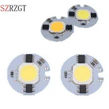 10 шт. COB светодиодный чип 3 Вт 5 Вт 7 Вт 9 Вт светодиодный Лампа COB 220 В IP65 умный IC драйвер Холодный/теплый белый Светодиодный прожектор Прожектор