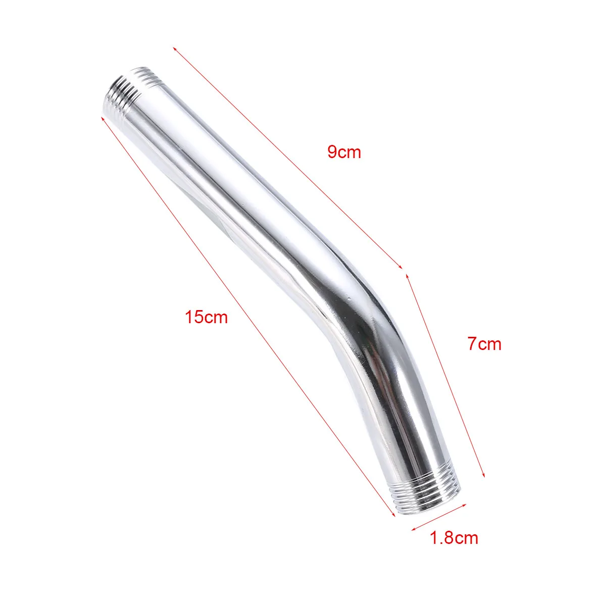 1pc G1/2" Threaded Shower Head Angled Extra Pipe Tube Shower Arm Head Extension Mayitr Bathroom Hardware
