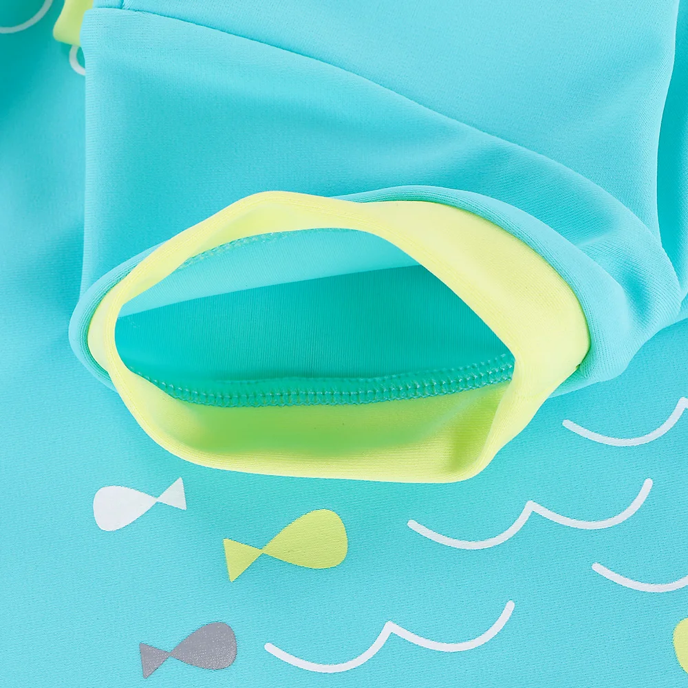 Милый купальный костюм с коротким рукавом из лайкры UPF50+ для мальчиков и девочек, От 3 месяцев до 6 лет, летний купальный костюм для малышей, купальный костюм для серфинга, пляжная одежда