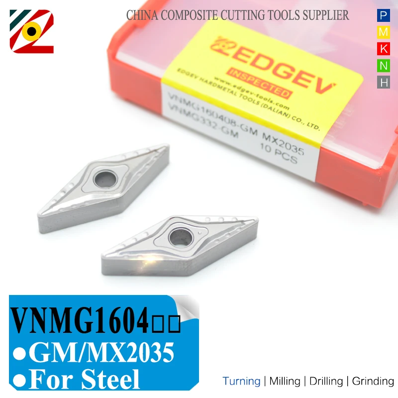 

EDGEV Cermet Carbide Inserts VNMG160404 VNMG160408 GM MX2035 CNC Lathe Turning Tools For substitue MT CT3000